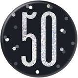 50th Birthday Badge - Black - The Ultimate Balloon & Party Shop