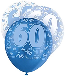 Age 60 Asst Birthday Balloons 6 Pack - The Ultimate Balloon & Party Shop