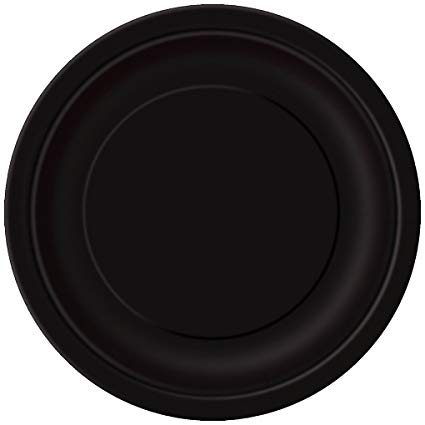 Round Paper Plates - Black - The Ultimate Balloon & Party Shop