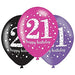 Age 21 Birthday Asst Colour Balloons 6 Pack - The Ultimate Balloon & Party Shop