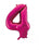 Number 4 Foil Balloon Hot Pink - The Ultimate Balloon & Party Shop