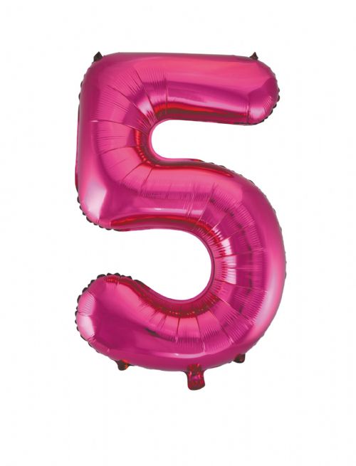 Number 5 Foil Balloon Hot Pink - The Ultimate Balloon & Party Shop