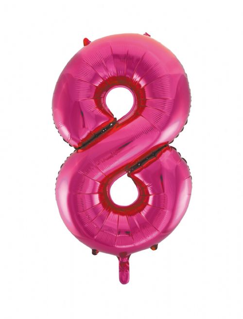 Number 8 Foil Balloon Hot Pink - The Ultimate Balloon & Party Shop