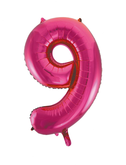 Number 9 Foil Balloon Hot Pink - The Ultimate Balloon & Party Shop