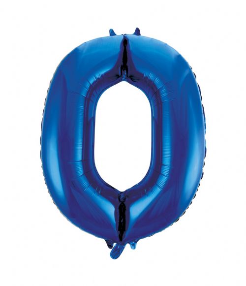 Number 0 Foil Balloon Blue - The Ultimate Balloon & Party Shop