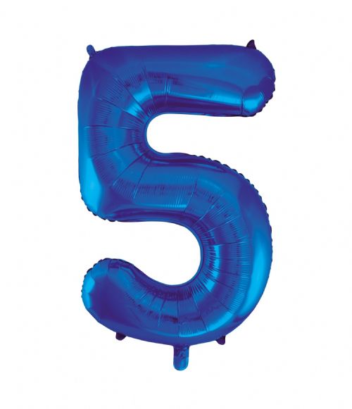 Number 5 Foil Balloon Blue - The Ultimate Balloon & Party Shop