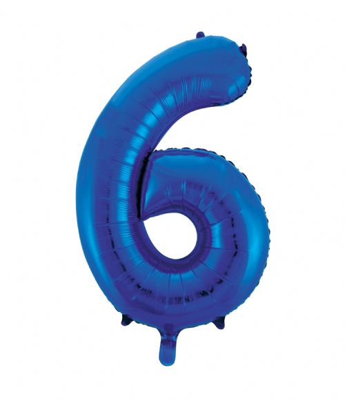 Number 6 Foil Balloon Blue - The Ultimate Balloon & Party Shop