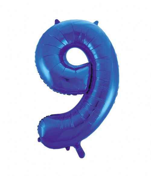 Number 9 Foil Balloon Blue - The Ultimate Balloon & Party Shop