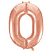 Number 0 Foil Balloon Rose Gold - The Ultimate Balloon & Party Shop