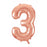 Number 3 Foil Balloon Rose Gold - The Ultimate Balloon & Party Shop