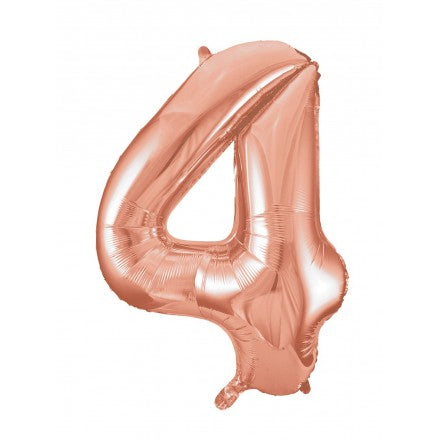 Number 4 Foil Balloon Rose Gold - The Ultimate Balloon & Party Shop