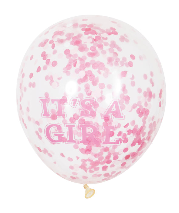 Confetti Balloons  Its a Girl with Pink Confetti - The Ultimate Balloon & Party Shop