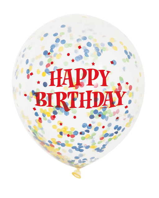 Confetti Balloons Bright Birthday with Multi Colour Confetti - The Ultimate Balloon & Party Shop