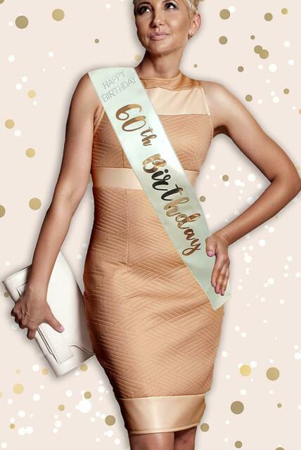 Birthday Sash - Age 60 - Rose Gold - The Ultimate Balloon & Party Shop