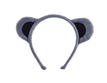Plush Animal Ears - Grey - The Ultimate Balloon & Party Shop