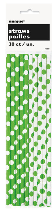 Paper Straws - Green & White. - The Ultimate Balloon & Party Shop