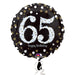 18" Foil Age 65 Black/Gold Dots Balloon - The Ultimate Balloon & Party Shop