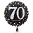 18" Foil Age 70 Black/Gold Dots Balloon - The Ultimate Balloon & Party Shop