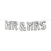 Mr & Mrs - Shape Air Filled Balloon - Silver - The Ultimate Balloon & Party Shop