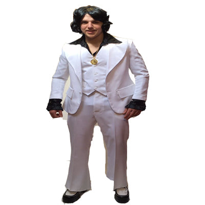 1970s White Suit Hire Costume - The Ultimate Balloon & Party Shop