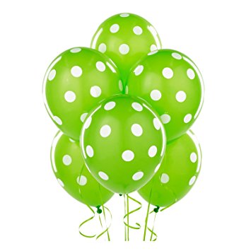 Green Spotty Balloons 6 Pack - The Ultimate Balloon & Party Shop