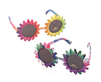 1960's Multicolored Flower Power Glasses - The Ultimate Balloon & Party Shop