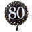 18" Foil Age 80 Black/Gold Dots Balloon - The Ultimate Balloon & Party Shop