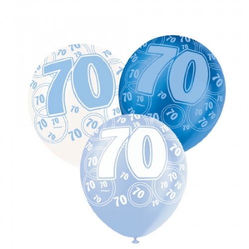 Age 70 Asst Birthday Balloons 6 Pack - The Ultimate Balloon & Party Shop