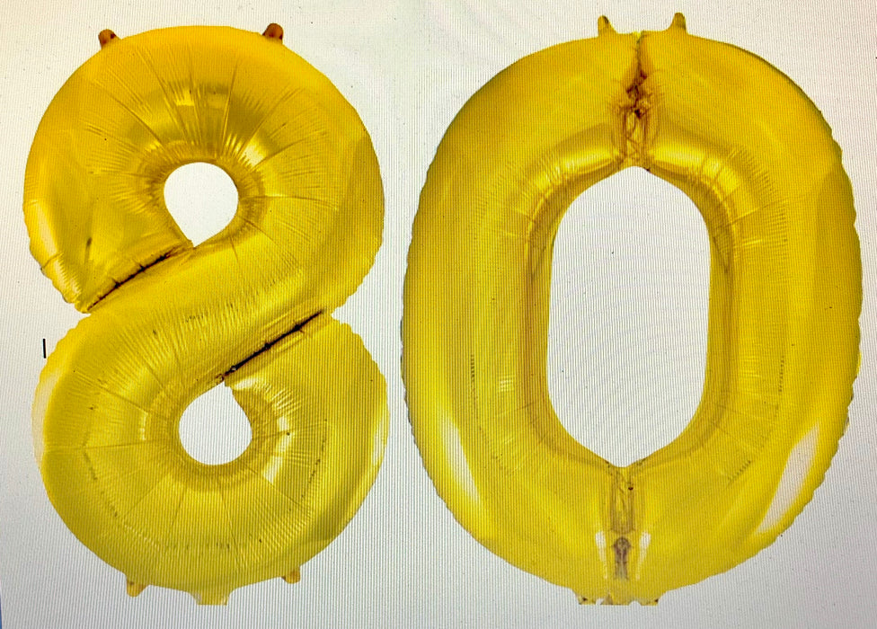 Age 80 Number Foil Balloons - The Ultimate Balloon & Party Shop