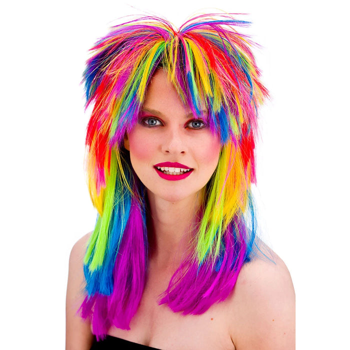 80's Spikey Rocker Wig - Rainbow The Ultimate Balloon And Party Shop Cheltenham & Gloucester Balloons & Fancy Dress 