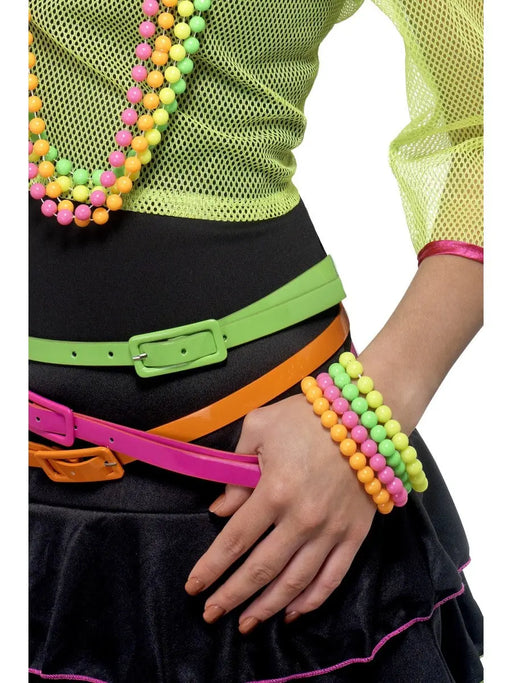 80's Style Bright Beaded Bracelet's The Ultimate Balloon And Party Shop Cheltenham & Gloucester Balloons & Fancy Dress 