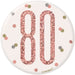 80th Birthday Badge - Rose Gold The Ultimate Balloon And Party Shop Cheltenham & Gloucester Balloons & Fancy Dress 