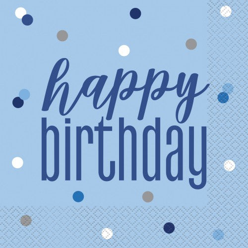 Birthday Napkins - Blue - The Ultimate Balloon & Party Shop