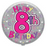18" Foil Age 8 Balloon - Pink Glitz - The Ultimate Balloon & Party Shop