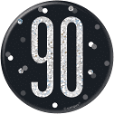 90th Birthday Badge - Black The Ultimate Balloon And Party Shop Cheltenham & Gloucester Balloons & Fancy Dress 