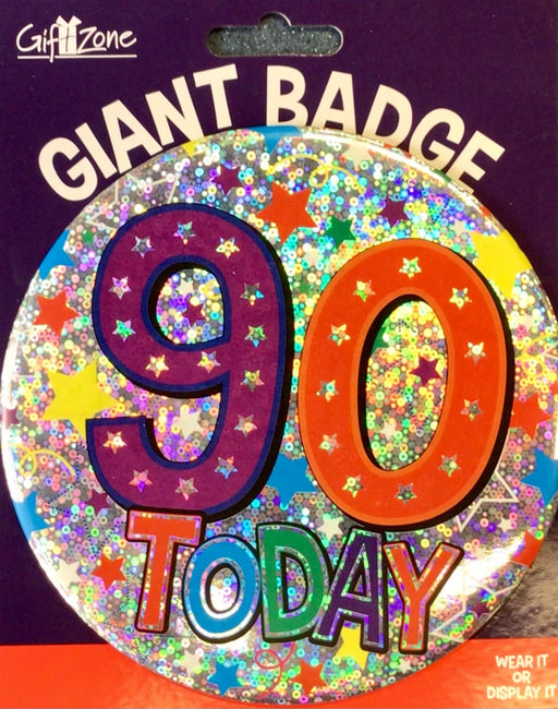 90th Birthday Jumbo Badge The Ultimate Balloon And Party Shop Cheltenham & Gloucester Balloons & Fancy Dress 