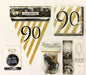 90th Birthday Party Pack - Black/Gold The Ultimate Balloon And Party Shop Cheltenham & Gloucester Balloons & Fancy Dress 