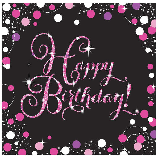 Birthday Napkins - Black and Pink - The Ultimate Balloon & Party Shop