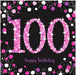 Age 100 Napkins - Black & Hot Pink - The Ultimate Balloon & Party Shop