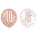 Age 18 Asst Birthday Balloons (6pk) - Rose Gold The Ultimate Balloon And Party Shop Cheltenham & Gloucester Balloons & Fancy Dress 