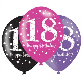 Age 18 Birthday Asst Colour Balloons 6 Pack The Ultimate Balloon And Party Shop Cheltenham & Gloucester Balloons & Fancy Dress 
