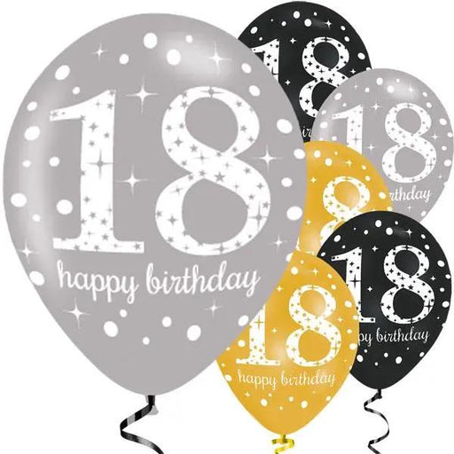 Age 18 Birthday Asst Colour Balloons 6 Pack The Ultimate Balloon And Party Shop Cheltenham & Gloucester Balloons & Fancy Dress 