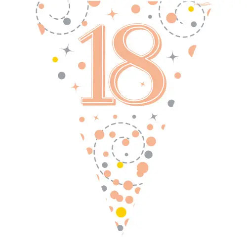 Age 18 Bunting - Rose Gold The Ultimate Balloon And Party Shop Cheltenham & Gloucester Balloons & Fancy Dress 
