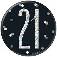 Age 21 Birthday Badge - Black The Ultimate Balloon And Party Shop Cheltenham & Gloucester Balloons & Fancy Dress 