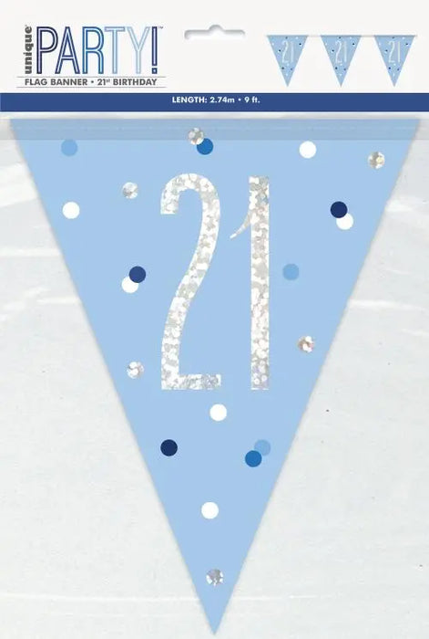 Age 21 Bunting - Blue The Ultimate Balloon And Party Shop Cheltenham & Gloucester Balloons & Fancy Dress 