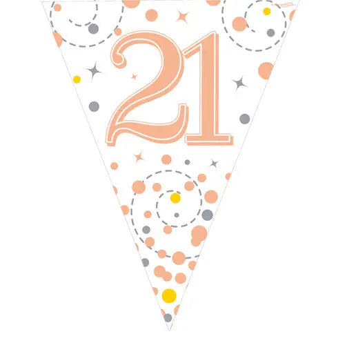 Age 21 Bunting - Rose Gold The Ultimate Balloon And Party Shop Cheltenham & Gloucester Balloons & Fancy Dress 