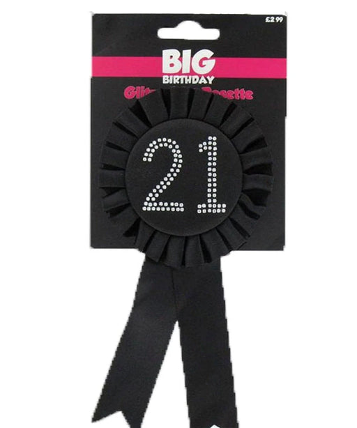 Age 21 Rosette - Black And Silver The Ultimate Balloon And Party Shop Cheltenham & Gloucester Balloons & Fancy Dress 