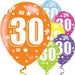Age 30 Asst Birthday Balloons 6 Pack The Ultimate Balloon And Party Shop Cheltenham & Gloucester Balloons & Fancy Dress 