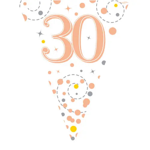Age 30 Bunting - Rose Gold The Ultimate Balloon And Party Shop Cheltenham & Gloucester Balloons & Fancy Dress 