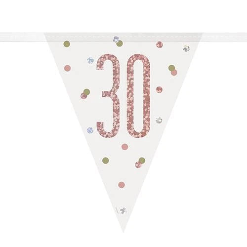 Age 30 Bunting - Rose Gold The Ultimate Balloon And Party Shop Cheltenham & Gloucester Balloons & Fancy Dress 